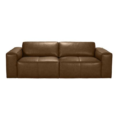 Buy Cabal 3 Seater Full Leather Sofa Tan With 2 Year Warranty Online Danube Home UAE